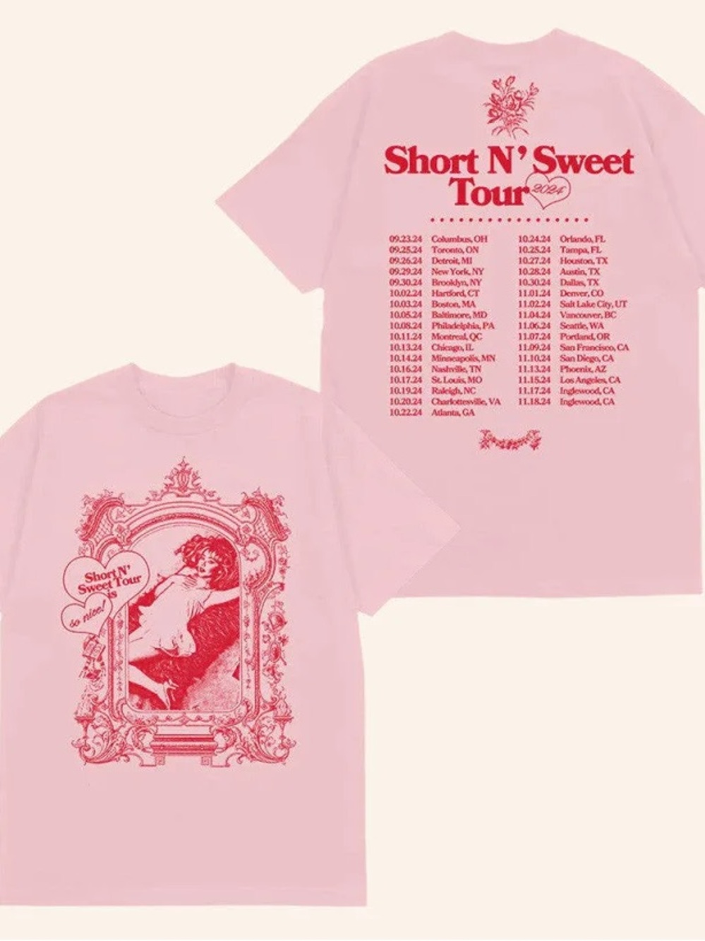 NEW 2XL Sabrina Short & Sweet Tour Shirt